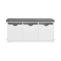 Hallway bench 100x36x46cm., white/gray