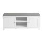 Hallway bench 105x35x43cm., white/gray