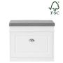 Hallway bench 60x24x51cm., white/gray