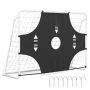 Football goal, with goal wall, 5 holes, White, 215 × 77 × 152 cm