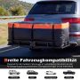 Rear cargo box for a car, 255 l, orange/black, 129 × 45 × 42 cm