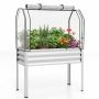 Galvanized Raised Garden Bed Set with Legs and Greenhouse Cover, 81 cm