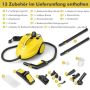 Steam cleaner, 13 attachments, Yellow, 37 × 25 × 26 cm