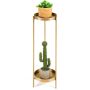 Flower stand, 2 levels, Gold, 25 × 80 × 25 cm