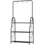Puķu statīvs Outsunny 75x25x137cm., melns