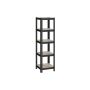 Sturdy narrow shelf with 5 shelves, gray-black