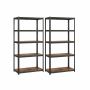 Storage shelf set, 2 pcs. 200 x 100 x 50 cm, black-vintage color