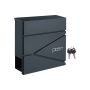 Lockable anthracite wall mailbox
