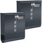 Set of 2 mailboxes 9.5x30.5x33.3cm., dark gray