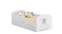 Children's bed Luk with drawer, mattress and barrier protection 164 cm x 85 cm x 63 cm, teddy bear