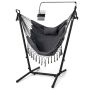 Hammock, with U-shaped stand, 152.4 × 106.68 × 96.52–146.05 cm