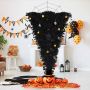 Halloween tree, upside down, with 270 LED lights, Black, 110 × 180 cm