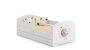 Children's bed Luk with drawer, mattress and barrier protection 144 cm x 77 cm x 56 cm, princess with moon