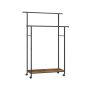 Clothes rack on wheels 139.6x98.5x156.8cm., brown/black