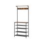 Clothes rack with 5 shoe shelves, vintage - black
