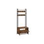 Coat rack with shoe cabinet 40x65x170cm., brown/black