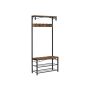 Outerwear rack and shoe bench HSR45BX, brown/black
