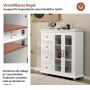 Sideboard, 4 drawers, 2 doors, White, 91.5 × 94.5 × 30 cm