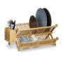 Сушилка для посуды Relaxdays CROSS 10020326.0, с корзиной для приборов, 46 × 24 × 28 см
