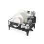 SONGMICS dish dryer, with drip tray and cutlery holder, black, 42 ​​× 18.5 × 31 cm