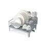 SONGMICS dish dryer, with drip tray and cutlery holder, gray, 42 × 18.5 × 31 cm