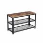 Industrial design shoe rack, brown/black