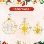 Pre-lit Christmas ball lights, 732 LED, 3 sizes, with hooks and stakes