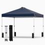 Retractable outdoor gazebo, 3 height settings, Blue, 300 × 300 × 250–270 cm
