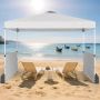 Pop-up tent with 2 side walls, portable, 300 x 300 cm, white