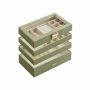Jewelry box 17x28x18.3cm., green/beige