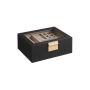 Watch box 18.5x23x8.5cm., black/beige