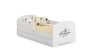 Children's bed Luk with drawer, mattress and barrier protection 144 cm x 77 cm x 56 cm, a princess sleeps here