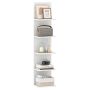 Hanging wall shelf, 5 tiers, White, 30 × 21.5 × 129 cm