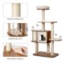 Cat tower with scratching posts, 4 levels, Sand, 68 × 48 × 142 cm