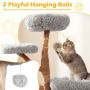 Cat scratching post, multi-level, Grey, 59 × 59 × 134 cm