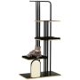 PawHut cat crate 85x48x170cm., black/light brown