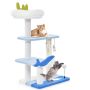 Cat Scratching Post-Stool, 2 Platforms, 19 × 15 × 34 inches
