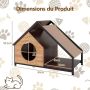 Cat house, 2 openings, 84 × 58.5 × 43 cm