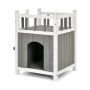 Cat house, 2-storey, Grey/white, 45 × 65 × 45 cm