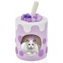 Cat house with scratching post, 360° adjustable post, 40.64 × 40.64 × 68.58 cm