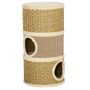 Cat house scratching post PawHut 37.5x37.5x70cm., light brown