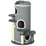 Cat house scratching post PawHut 57x57x99cm., gray/light brown