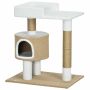 Cat house PawHut 70x49x79cm., light brown/white