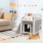 Cat house, two-story, 69.85 × 69.85 × 64.77 cm