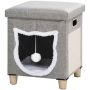 Cat house PawHut 35.5x35.5x42.5cm., gray/light brown