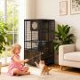 Cat cage, Multi-level, with cabinet, 60 × 60 × 125 cm