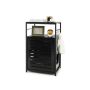 Cat Litter Box, 3-Tier Shelf, 3 Hooks, Black, 23 × 18 × 38 in
