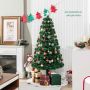 Christmas tree, 170 branches, 24 LED lights, Green, 72 × 150 × 72 cm