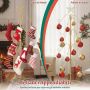 Christmas stocking rack, 16 hooks, Gold, 35 × 121 × 35 cm