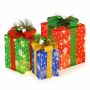Christmas Gift Box Set, 3 pcs., 52 LED Lights, Multicolor